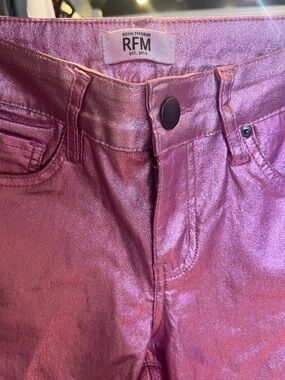 Bershka Shimmer Pink Metallic High-Rise Women’s Jeans